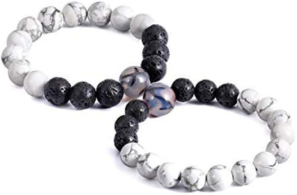 Couples Lava Rock Stone  Bracelets