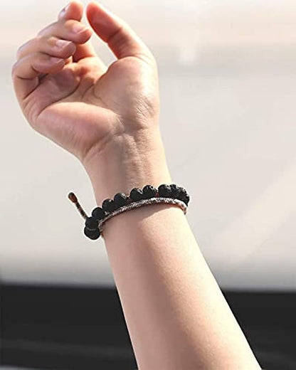 Essential Oils Lava Rock Braided Bracelet