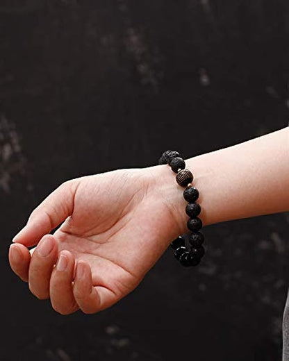 Lava Stone "Feng Shui" Black Obsidian Bracelet