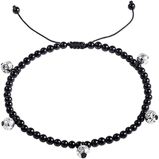 Black Obsidian/Plated Lava Rock Anklet