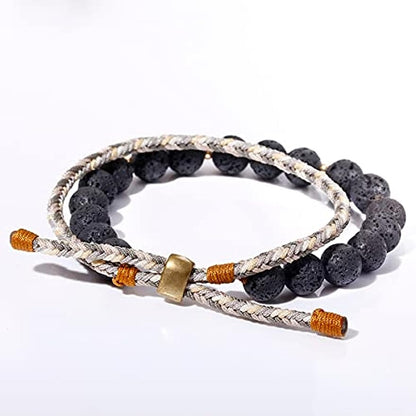 Essential Oils Lava Rock Braided Bracelet