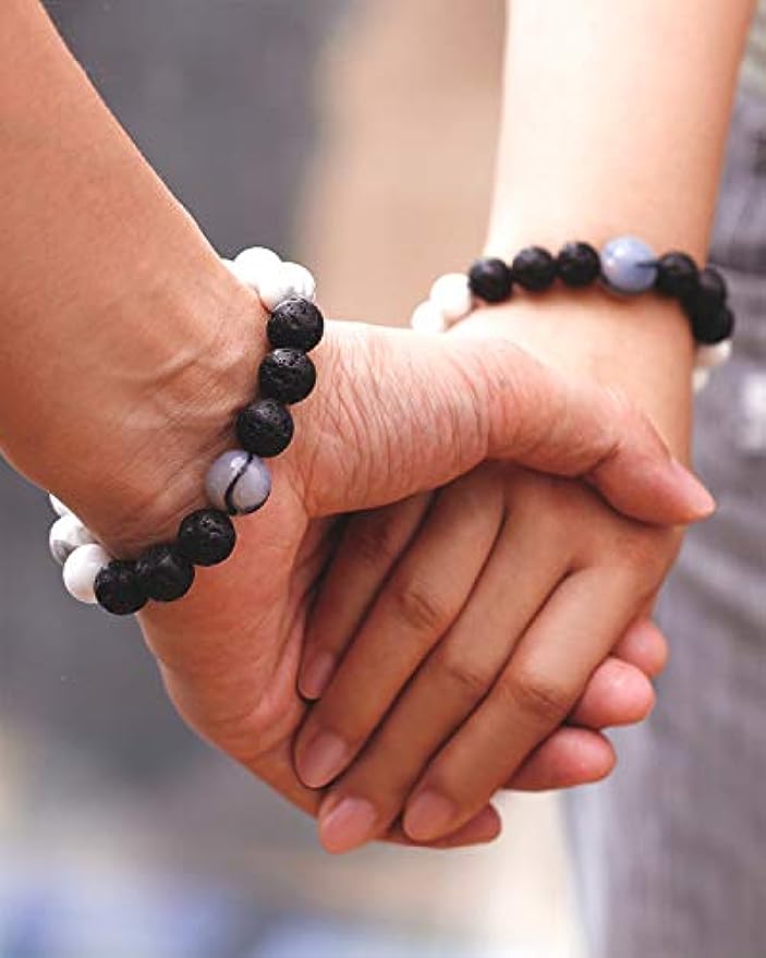 Couples Lava Rock Stone  Bracelets