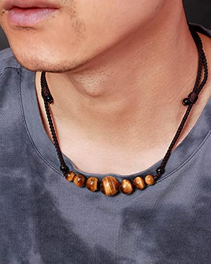 Natural Tiger Eye Gemstone Choker Necklaces