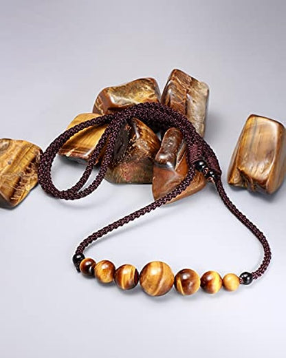 Natural Tiger Eye Gemstone Choker Necklaces