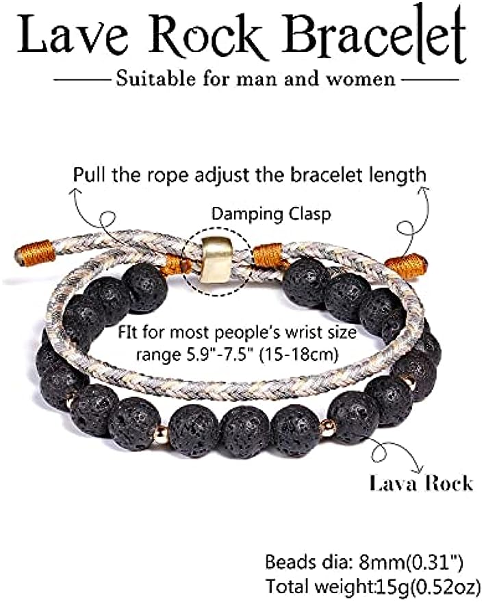 Essential Oils Lava Rock Braided Bracelet