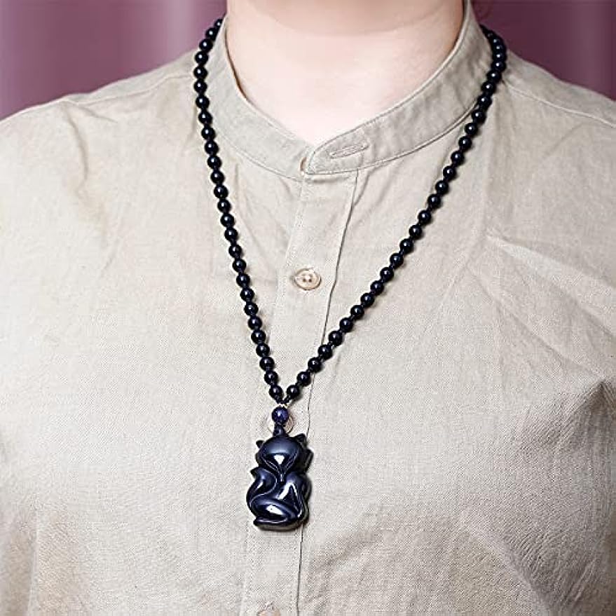 Black Obsidian Lucky Fox Necklace