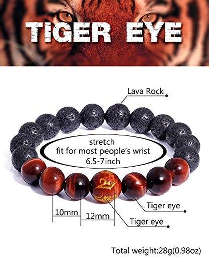 Tiger Eye with Lava Rock Bracelet