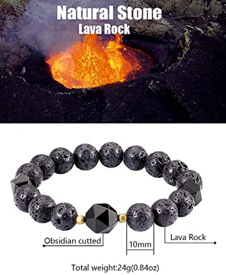 Lava Rock Obsidian Bracelet