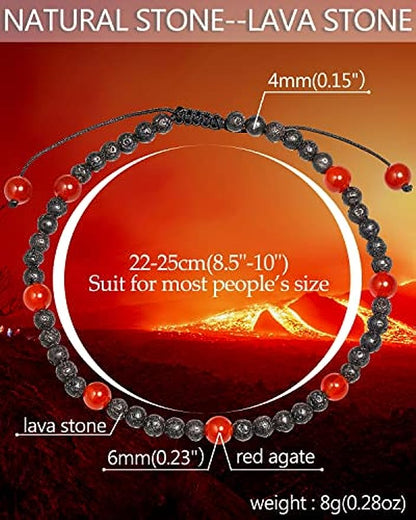 Red Agate/Lava stone Beaded Anklet/Bracelet