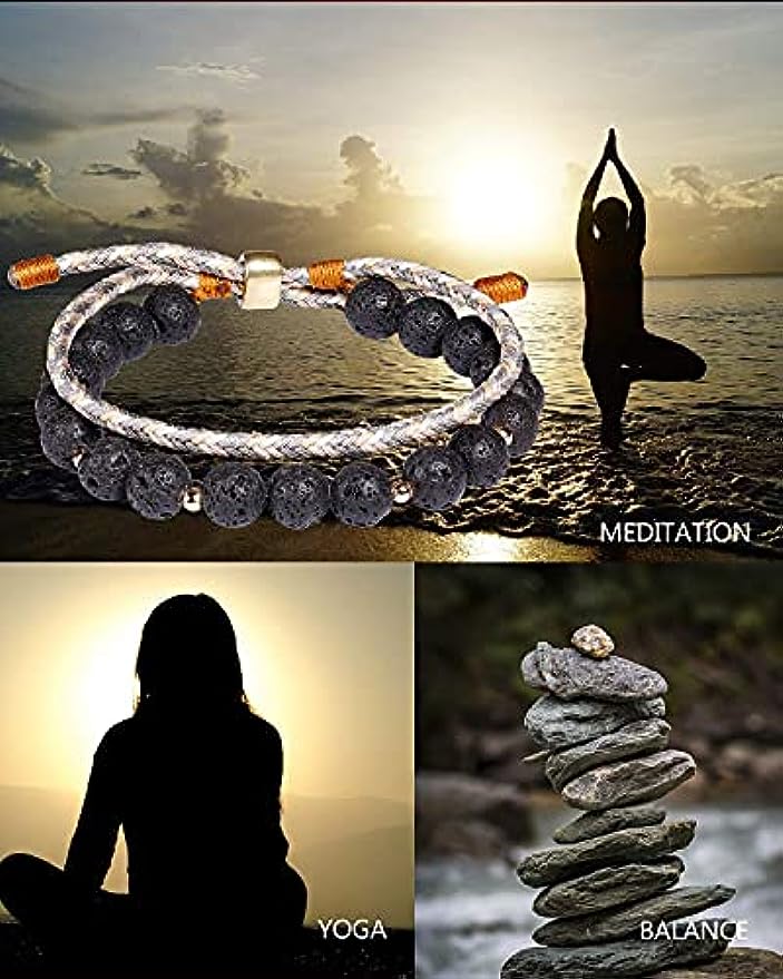 Essential Oils Lava Rock Braided Bracelet