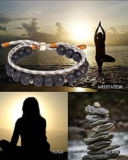 Essential Oils Lava Rock Braided Bracelet