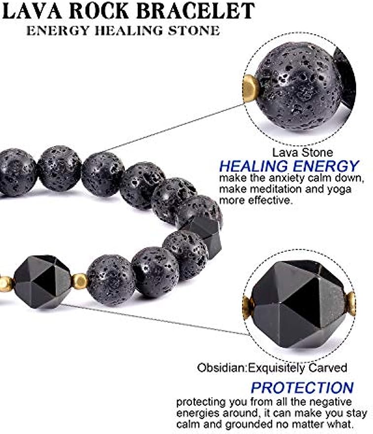 Lava Rock Obsidian Bracelet