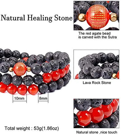 Lava Rock Agate Natural Stone Bracelet