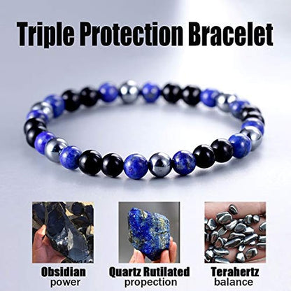 Triple Obsidian/Tiger eye Bracelet