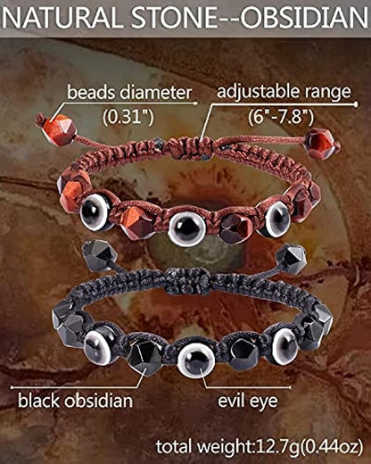Evil Eye  Obsidian Bracelet/Amulet
