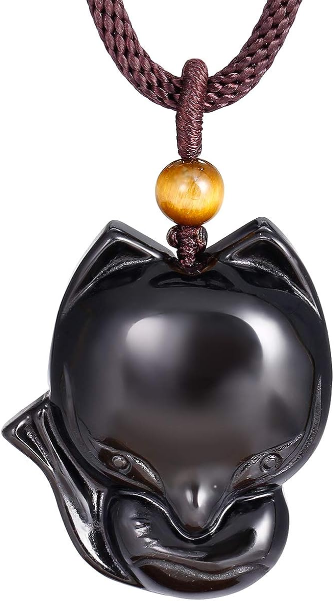 Black Obsidian Lucky Fox Necklace