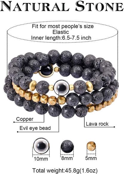 Lava Rock Evil Eye Bracelet/Necklace